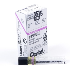 image:imagePentel Super HiPolymer Lead Refill 02mm Super Fine B 12 PiecesTube C502B