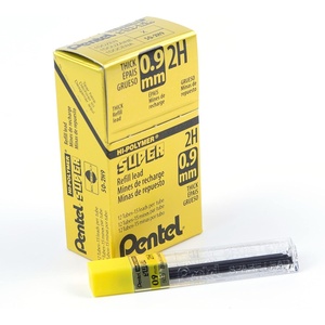 image:imagePentel Super HiPolymer Lead Refill 09mm Thick 2B 180 Pieces of Lead 12 Tubes of Lead 5092B2H Lead