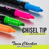 image:imagePentel Twin Checker Dualtip Highlighter Chisel Tip YellowBlue Ink Pack of 12 SLW8GSAssorted