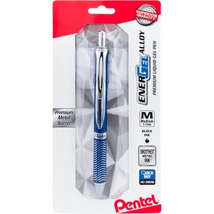 image:imagePentel EnerGel Alloy RT Premium Liquid Gel Pen 07mm Medium Line Aquamarine Barrel Black Ink 1 Pack BL407LSBPABlue