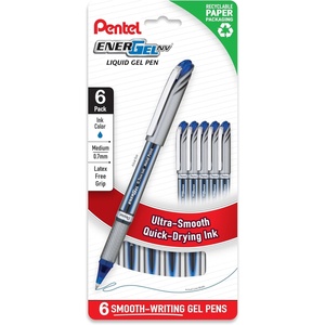 image:imagePentel EnerGel NV 07mm Liquid Gel Pen Medium Line Black Ink 6 Pack BL27PF6ABlue