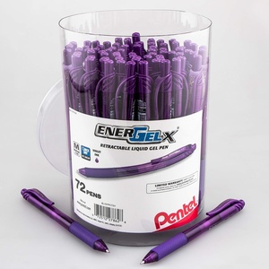 image:imagePentel EnerGelX Retractable Gel Pen 07mm Med Line Red Ink 72PK Canister BL107PC72BViolet