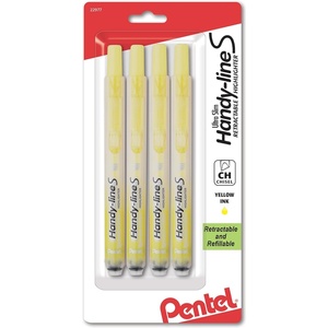 image:imagePentel HandyLine S Retractable Highlighter Chisel Tip Yellow Ink 4Pack SXS15BP4G