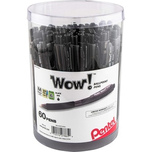 image:imagePentel WOW Ballpoint Pen 10mm Medium Line Blue Ink Pack of 60 Canister BK440PC60CBlack