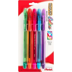 image:imagePentel RSVP Ballpoint Pen 10mm Medium Line Assorted Ink Pack of 8 BK91CRBP8MAssorted