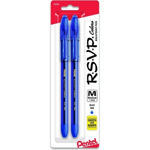 image:imagePentel RSVP Ballpoint Pen 10mm Medium Line Assorted Ink Pack of 8 BK91CRBP8MBlue Ink
