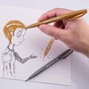 image:imagePentel Arts Sign Pen Touch Fude Brush Tip Black Ink  1 Pack SES15NBPAGoldSilver