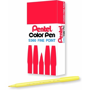 image:imagePentel Arts Color Pen Grayish Green Box of 12 S360132Lemon Yellow