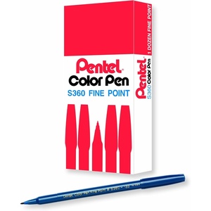 image:imagePentel Arts Color Pen Grayish Green Box of 12 S360132Marine Blue
