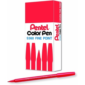 image:imagePentel Arts Color Pen Grayish Green Box of 12 S360132Red