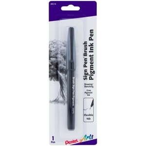 image:imagePentel Arts Sign Pen Brush Gray Pigment Ink 1 Pack