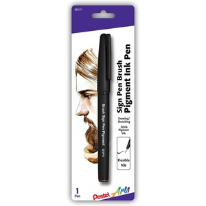 image:imagePentel Arts Sign Pen Brush Sepia Pigment Ink 1 Pack SESP15BPSP