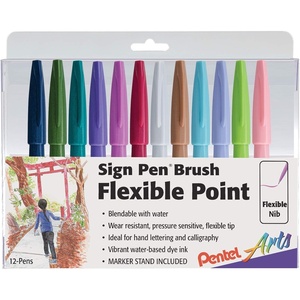 image:imagePentel Arts Sign Pen Brush Tip assorted 4 Pastel Colors 6Pk SES15C2BP6M1Assorted 5