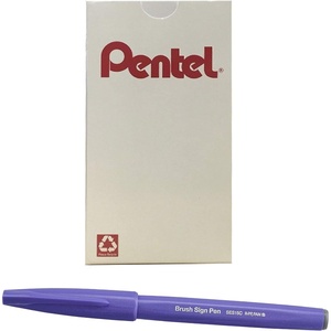 image:imagePentel Arts Sign Pen Touch Fude Brush Tip Blue Ink Box of 12 SES15CCBlue Violet