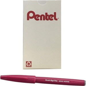image:imagePentel Arts Sign Pen Touch Fude Brush Tip Blue Ink Box of 12 SES15CCBurgundy