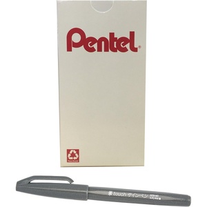 image:imagePentel Arts Sign Pen Touch Fude Brush Tip Blue Ink Box of 12 SES15CCGray