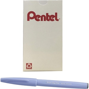 image:imagePentel Arts Sign Pen Touch Fude Brush Tip Blue Ink Box of 12 SES15CCGray Blue