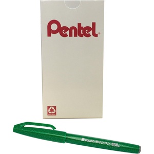 image:imagePentel Arts Sign Pen Touch Fude Brush Tip Blue Ink Box of 12 SES15CCGreen