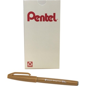 image:imagePentel Arts Sign Pen Touch Fude Brush Tip Blue Ink Box of 12 SES15CCOchre