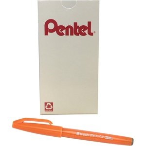 image:imagePentel Arts Sign Pen Touch Fude Brush Tip Blue Ink Box of 12 SES15CCOrange