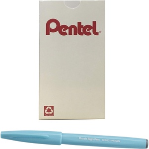 image:imagePentel Arts Sign Pen Touch Fude Brush Tip Blue Ink Box of 12 SES15CCPale Blue