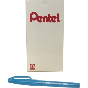 image:imagePentel Arts Sign Pen Touch Fude Brush Tip Blue Ink Box of 12 SES15CCSky Blue