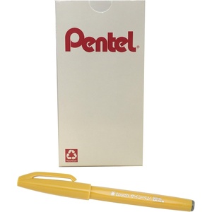 image:imagePentel Arts Sign Pen Touch Fude Brush Tip Blue Ink Box of 12 SES15CCYellow