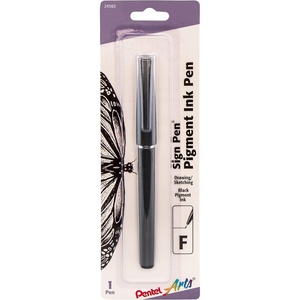 image:imagePentel Arts Sign Pen with Pigment Ink Black Ink ST150BPA1 Count Pack of 1