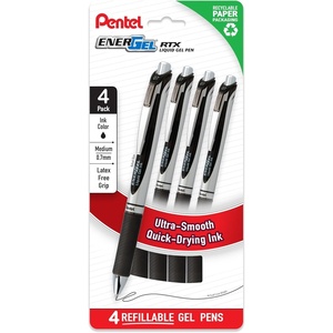 image:imagePentel EnerGel RTX Liquid Gel Pens Medium 07mm Black Ink 4pk BL77PF4A