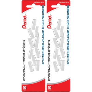 image:imagePentel HiPolymer White Cap Erasers Pack of 10 ZEH02BP1010 Count Pack of 2