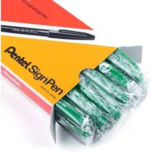 image:imagePentel Sign Pen FiberTipped Pen Red Ink Box of 12 S520BGreen