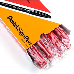 image:imagePentel Sign Pen FiberTipped Pen Red Ink Box of 12 S520BRed
