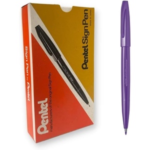 image:imagePentel Sign Pen FiberTipped Pen Red Ink Box of 12 S520BViolet