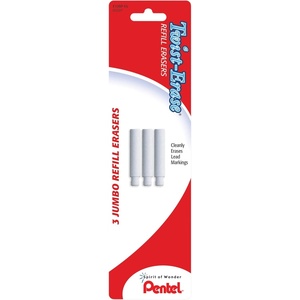 image:imagePentel Twisterase Refill Erasers Qty 1 Pkg Of 3