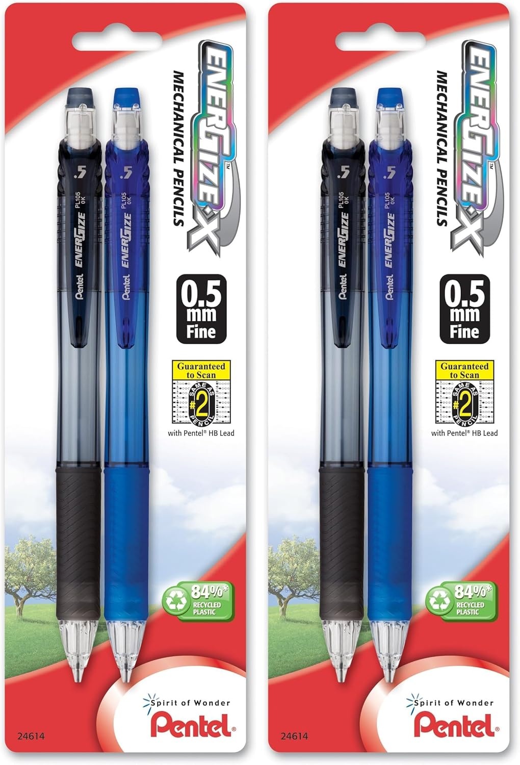 image:imagePentel EnerGizex Mechanical Pencil 05mm Assorted Barrel Colors Pack of 2 PL105BP2MAssorted