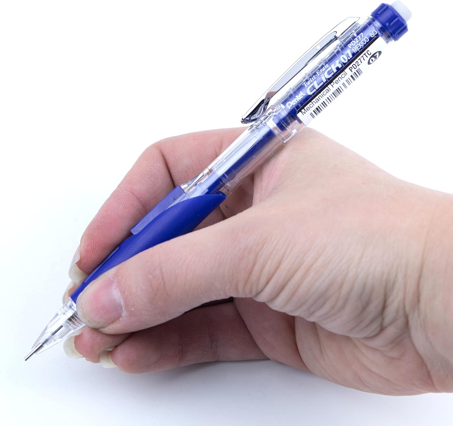 image:imagePentel TwistErase Click Mechanical Pencil 07mm Assorted Blue Barrel Colors Color May Vary Box of 12 PD277TC