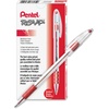 image:imagePentel BK91B RSVP Stick Ballpoint Pen 1mm Transparent Barrel Red Ink Pack of 12Red