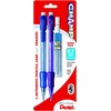 image:imagePentel Champ Mechanical Pencil with Lead and 2 Erasers 07mm Assorted Barrels Barrel Color May Vary 2 Pack AL17LEBP2