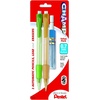 image:imagePentel Champ Mechanical Pencil with Lead and 2 Erasers 07mm Assorted Barrels Barrel Color May Vary 2 Pack AL17LEBP2