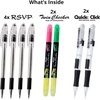 image:imagePentel Note Taking Essentials 8 pack  4 black RSVP 07mm ballpoint pens 2 Twin Checker Highlighters 2 Quick Click 07mm Mechanical Pencils