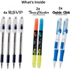 image:imagePentel Note Taking Essentials 8 pack  4 blue RSVP 07mm ballpoint pens 2 Twin Checker Highlighters 2 Quick Click 05mm Mechanical Pencils