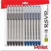 image:imagePentel RSVP Medium Point Pens  10mm  12 Pack of 6 Black amp 6 Blue Ballpoint Pens