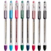 image:imagePentel RSVP Original Ballpoint Pen 10mm Medium Line Assorted Ink Colors Clear Barrel 8 Pack with Bonus Black Ink Pen