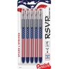 image:imagePentel RSVP StarsStripes Edition Ballpoint Pen  07 mm Pen Point Size  Refillable  Black  5  Pack