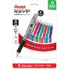 image:imagePentel RSVP Super RT Ballpoint Pen 07mm Fine Line Assorted Ink Colors 8 Pack with Bonus Black Ink Pen