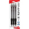 image:imagePentel RSVP Super RT Ballpoint Pen 07mm Fine Line Assorted Ink Pack of 4 BX477BP4M1Black