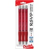 image:imagePentel RSVP Super RT Ballpoint Pen 07mm Fine Line Assorted Ink Pack of 4 BX477BP4M1Red