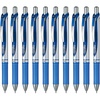image:imagePentel BL80C 10 Blue Gel Ballpoint Pen EnerGel Ink 10 Pens003 inch 07 mm  Blue Silver Shaft