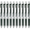 image:imagePentel EnerGel BL80A 10 Black Gel Ink Ballpoint Pen 10 Count001 inch 03 mm Black Silver Shaft