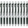 image:imagePentel EnerGel BL80A 10 Black Gel Ink Ballpoint Pen 10 Count10 mm Black Silver Shaft